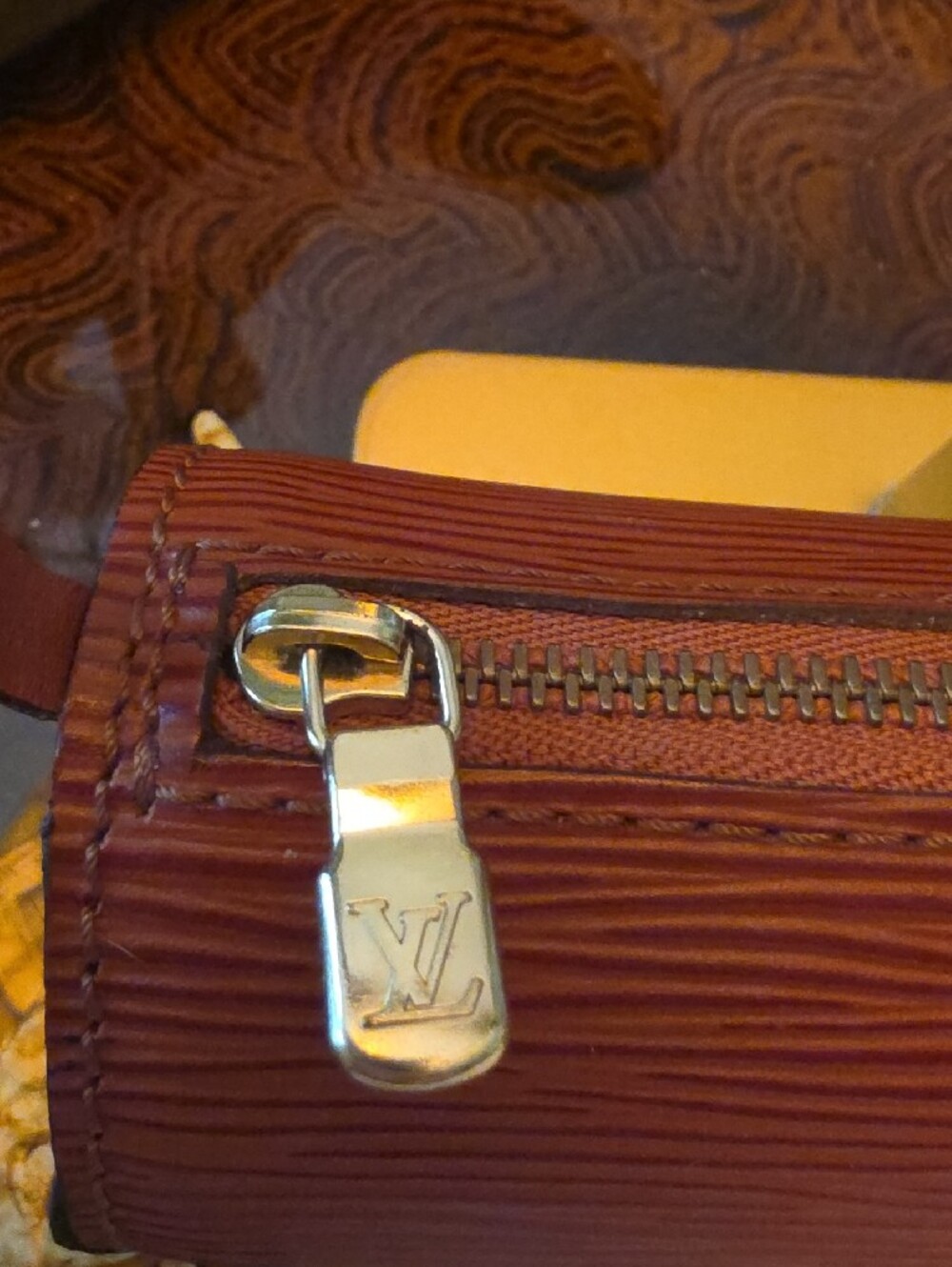Louis Vuitton Brown Epi Soufflot Pouch 1997 Excellent Condition with COA - Picture 3 of 12